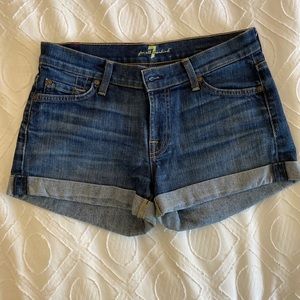7 for All Mankind Roll Cuff Denim Shorts
